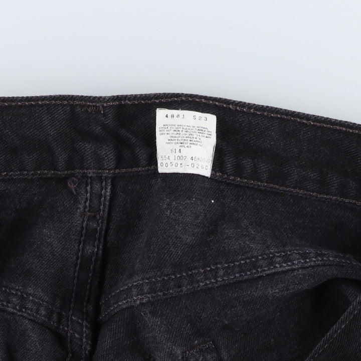 90'S Levi's 505 Regular Fit Straight Leg Tapered Black Denim Pants, Made in the USA, Men's Size 35, Vintage cotton black type Vintage Second Hand