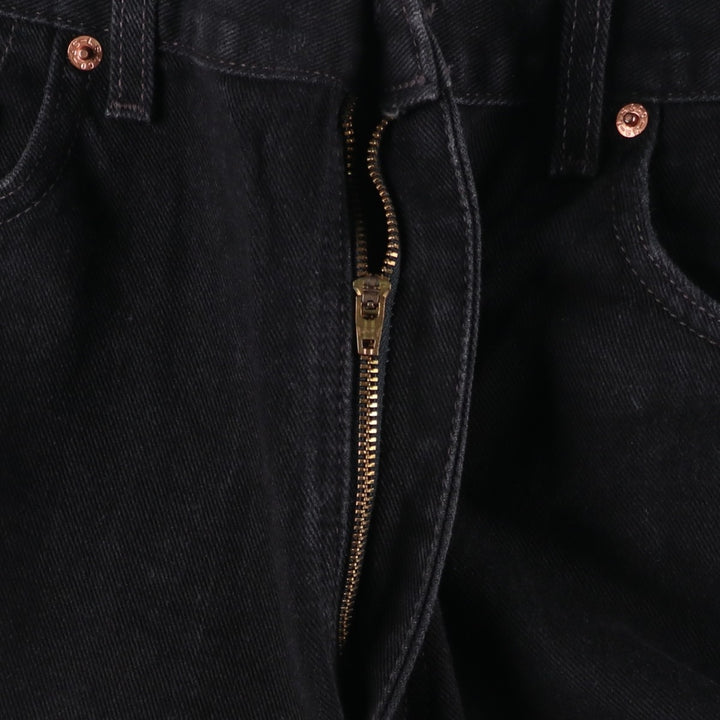 90'S Levi's 505 Regular Fit Straight Leg Tapered Black Denim Pants, Made in the USA, Men's Size 35, Vintage cotton black type Vintage Second Hand