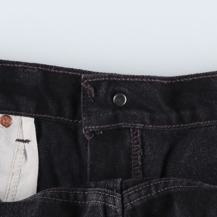 90'S Levi's 505 Regular Fit Straight Leg Tapered Black Denim Pants, Made in the USA, Men's Size 35, Vintage cotton black type Vintage Second Hand