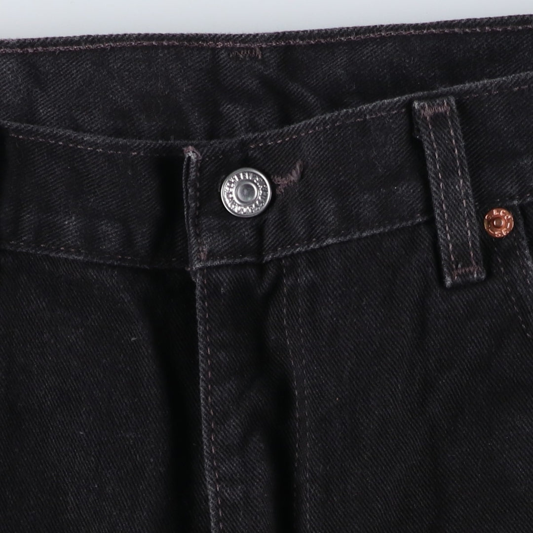 90'S Levi's 505 Regular Fit Straight Leg Tapered Black Denim Pants, Made in the USA, Men's Size 35, Vintage cotton black type Vintage Second Hand