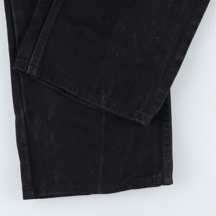 90'S Levi's 505 Regular Fit Straight Leg Tapered Black Denim Pants, Made in the USA, Men's Size 35, Vintage cotton black type Vintage Second Hand