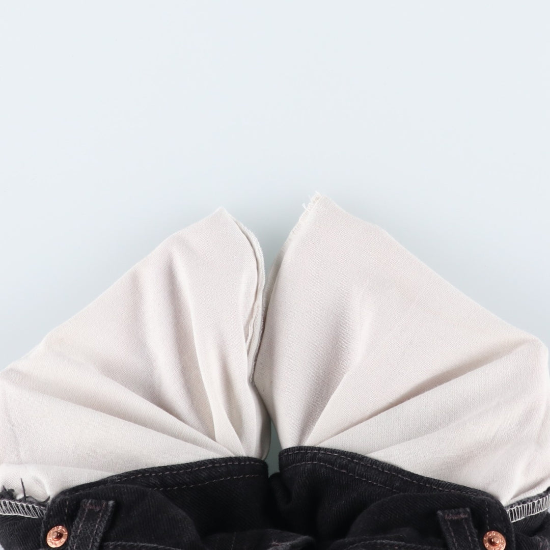 90'S Levi's 505 Regular Fit Straight Leg Tapered Black Denim Pants, Made in the USA, Men's Size 35, Vintage cotton black type Vintage Second Hand