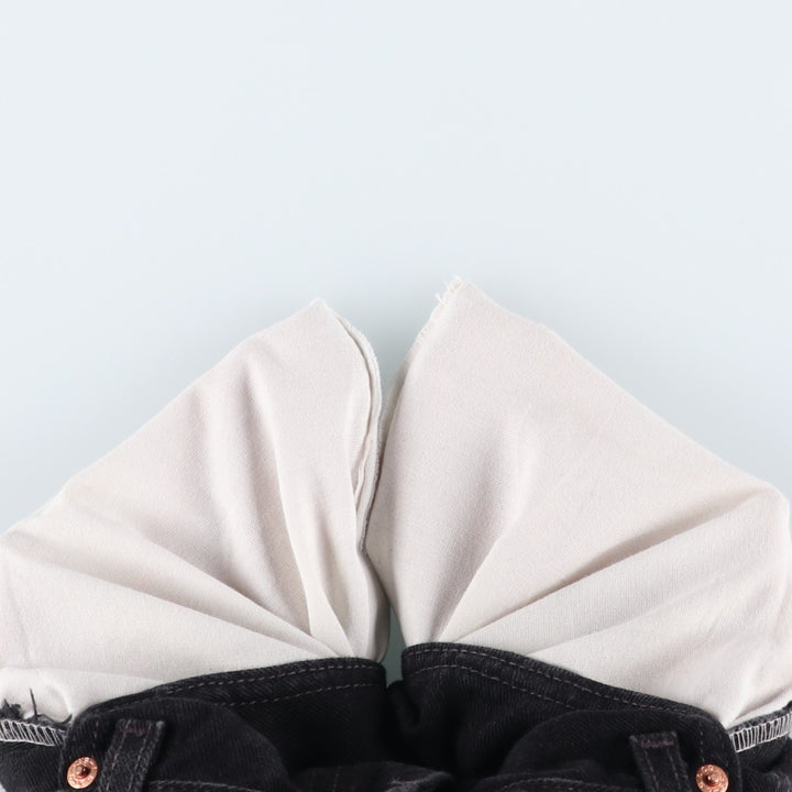 90'S Levi's 505 Regular Fit Straight Leg Tapered Black Denim Pants, Made in the USA, Men's Size 35, Vintage cotton black type Vintage Second Hand