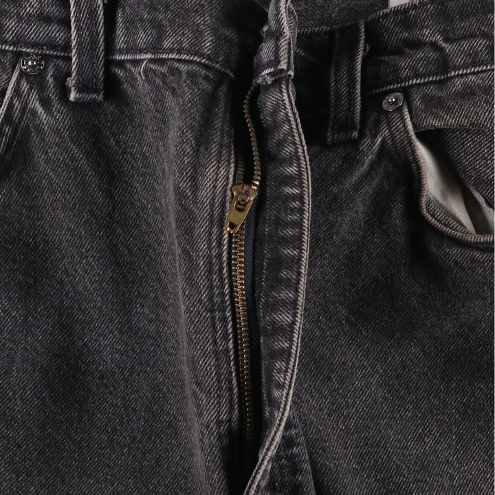 90'S Levi's 505 Regular Fit Straight Leg Tapered Denim Pants with Orange Tabs and Black Denim, Made in USA, Men's Size 34 cotton black type Vintage Second Hand