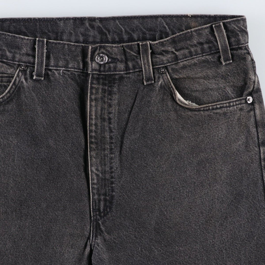 90'S Levi's 505 Regular Fit Straight Leg Tapered Denim Pants with Orange Tabs and Black Denim, Made in USA, Men's Size 34 cotton black type Vintage Second Hand