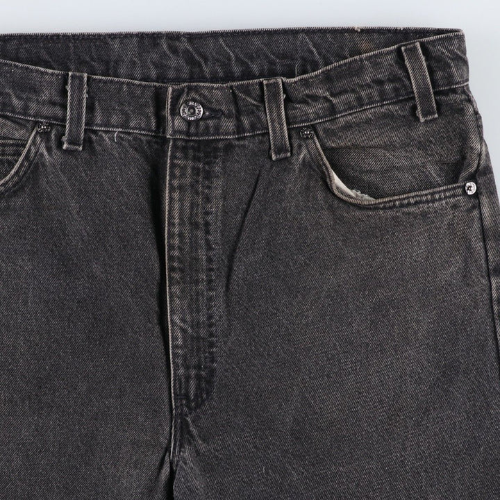 90'S Levi's 505 Regular Fit Straight Leg Tapered Denim Pants with Orange Tabs and Black Denim, Made in USA, Men's Size 34 cotton black type Vintage Second Hand