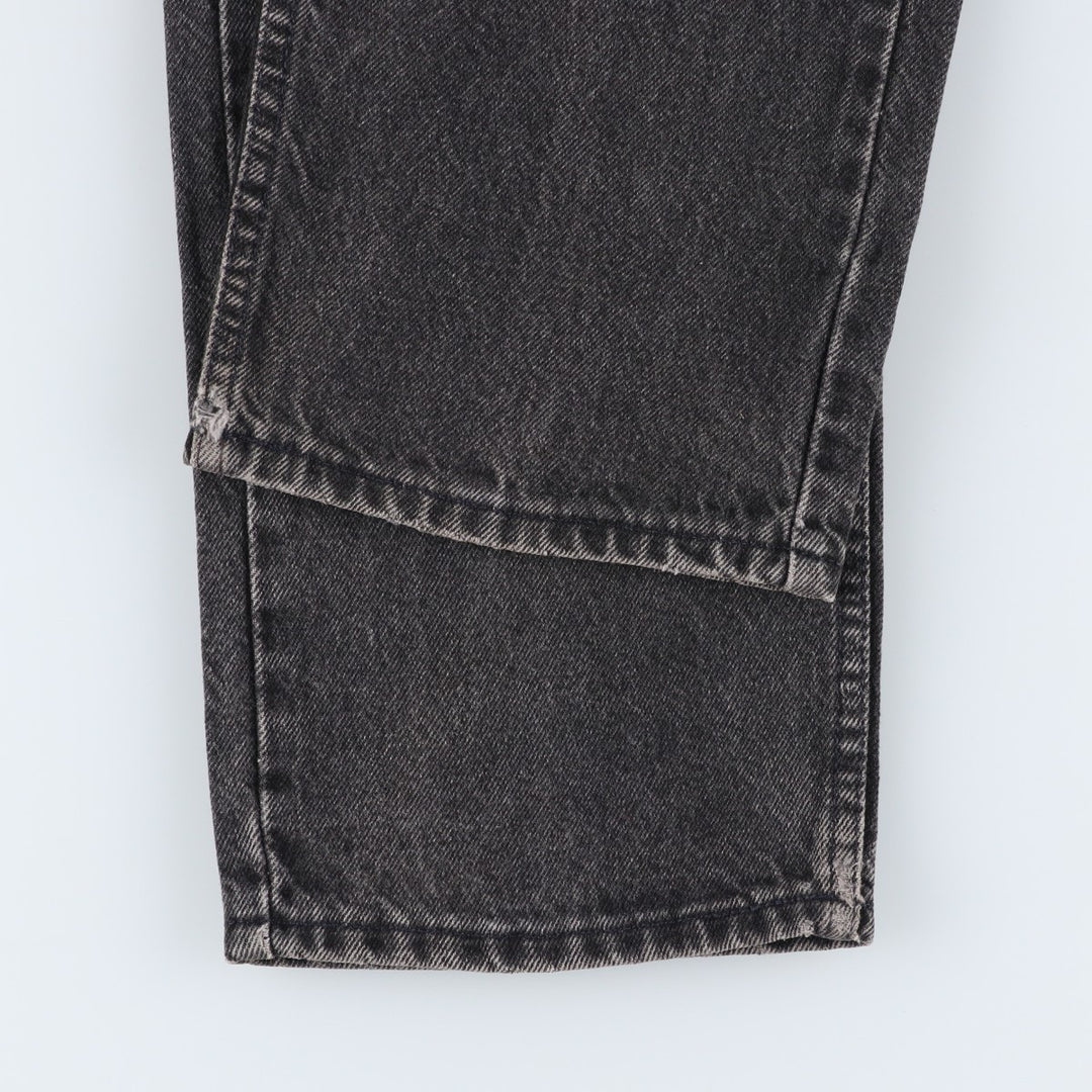 90'S Levi's 505 Regular Fit Straight Leg Tapered Denim Pants with Orange Tabs and Black Denim, Made in USA, Men's Size 34 cotton black type Vintage Second Hand