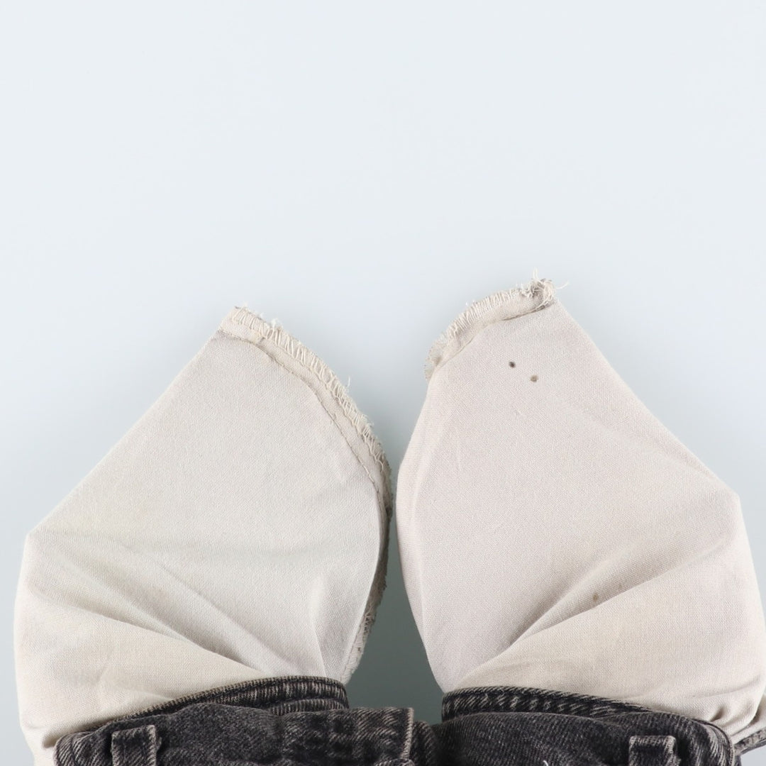 90'S Levi's 505 Regular Fit Straight Leg Tapered Denim Pants with Orange Tabs and Black Denim, Made in USA, Men's Size 34 cotton black type Vintage Second Hand