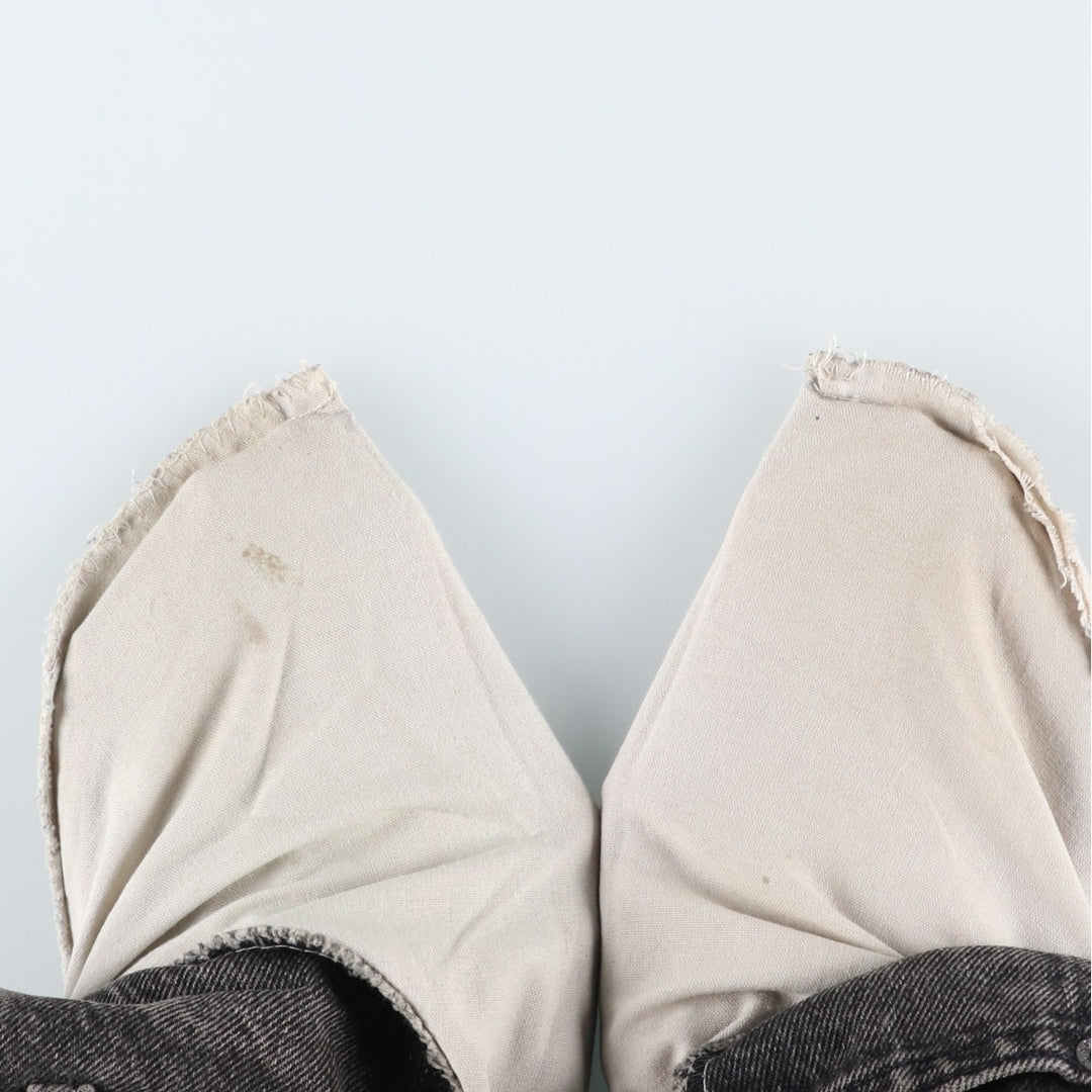 90'S Levi's 505 Regular Fit Straight Leg Tapered Denim Pants with Orange Tabs and Black Denim, Made in USA, Men's Size 34 cotton black type Vintage Second Hand