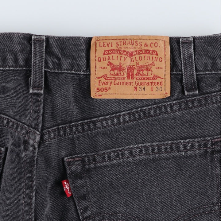 2000'S Levi's 00505-0260 Regular Fit Straight Leg Black Denim Tapered Denim Pants, Made in USA, Men's Size W32 cotton black type Vintage Second Hand
