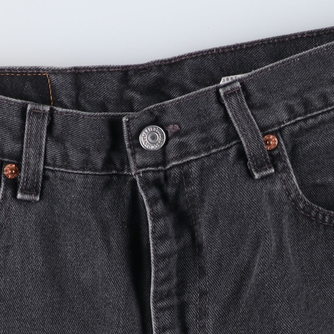 2000'S Levi's 00505-0260 Regular Fit Straight Leg Black Denim Tapered Denim Pants, Made in USA, Men's Size W32 cotton black type Vintage Second Hand