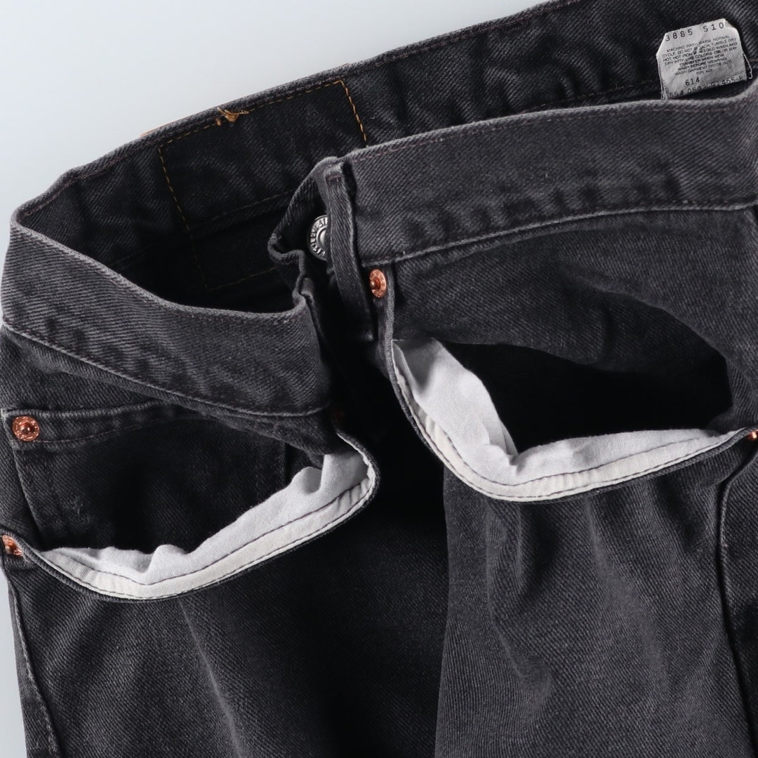 2000'S Levi's 00505-0260 Regular Fit Straight Leg Black Denim Tapered Denim Pants, Made in USA, Men's Size W32 cotton black type Vintage Second Hand