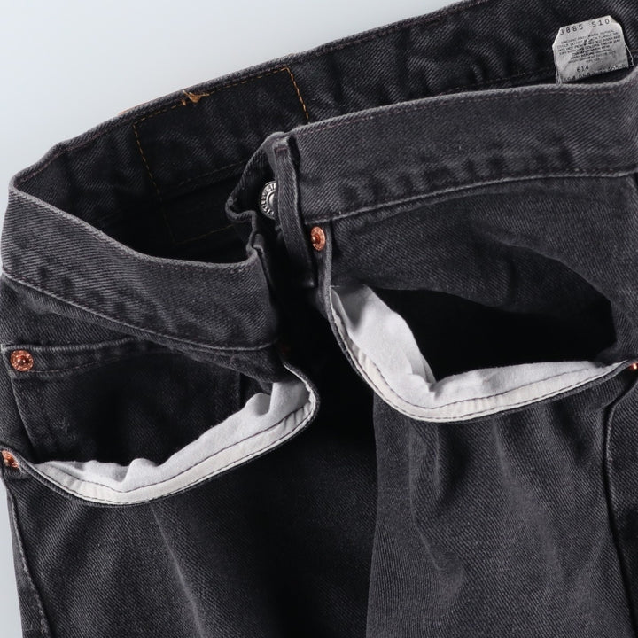 2000'S Levi's 00505-0260 Regular Fit Straight Leg Black Denim Tapered Denim Pants, Made in USA, Men's Size W32 cotton black type Vintage Second Hand