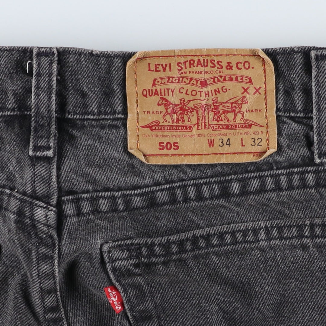 90s-00'S Levi's 505-0260 Black Denim Tapered Denim Pants, Made in the USA, Men's, Size W33, Vintage cotton black type Vintage Second Hand