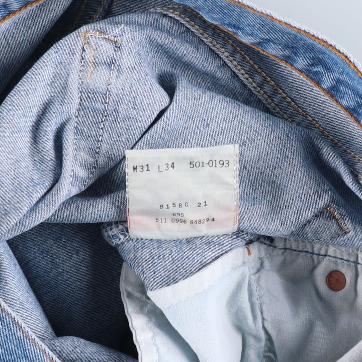 90'S Levi's 501-0193 Straight Denim Pants Made in USA Men's W30 Vintage cotton blue type Vintage Second Hand