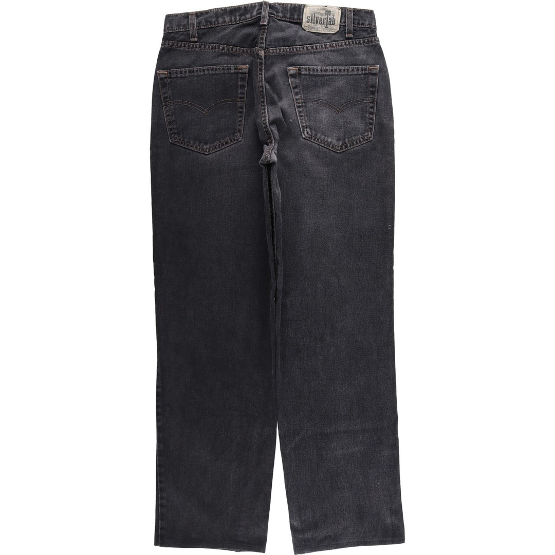 90'S Levi's Silver Tab Relaxed Fit Straight Leg Tapered Black Denim Pants, Made in USA, Men's Size W33 cotton black type Vintage Second Hand