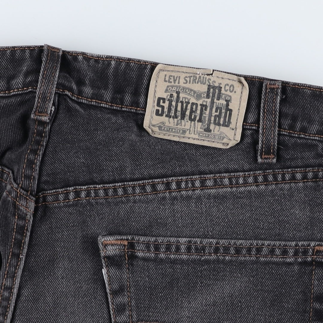 90'S Levi's Silver Tab Relaxed Fit Straight Leg Tapered Black Denim Pants, Made in USA, Men's Size W33 cotton black type Vintage Second Hand