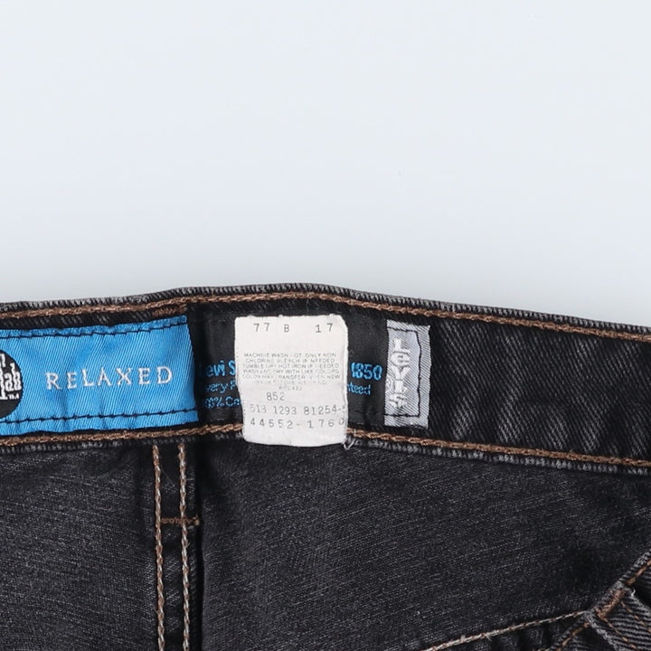 90'S Levi's Silver Tab Relaxed Fit Straight Leg Tapered Black Denim Pants, Made in USA, Men's Size W33 cotton black type Vintage Second Hand