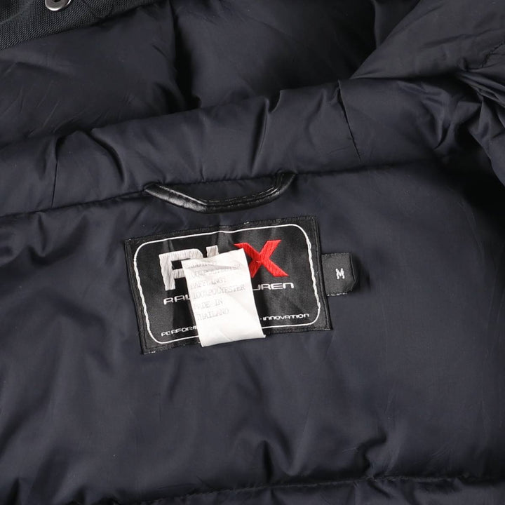 Ralph Lauren RLX hooded down coat, men's size M Nylon black type Vintage Second Hand