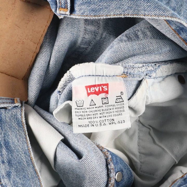 90'S Levi's 6501-0193 Straight Denim Pants, Made in USA, Women's Size L (W28), Vintage cotton blue type Vintage Second Hand