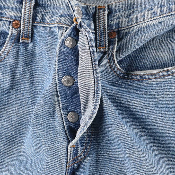 90'S Levi's 6501-0193 Straight Denim Pants, Made in USA, Women's Size L (W28), Vintage cotton blue type Vintage Second Hand