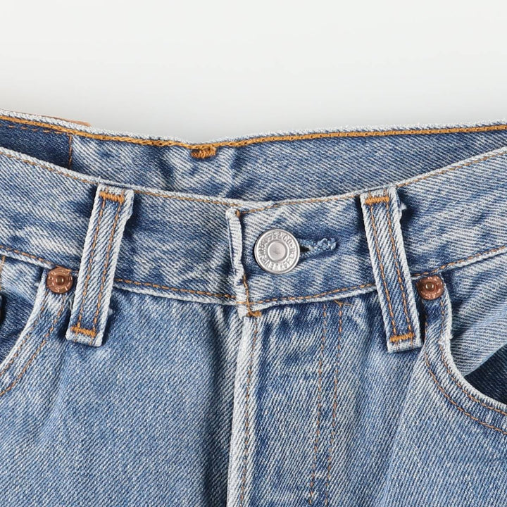 90'S Levi's 6501-0193 Straight Denim Pants, Made in USA, Women's Size L (W28), Vintage cotton blue type Vintage Second Hand