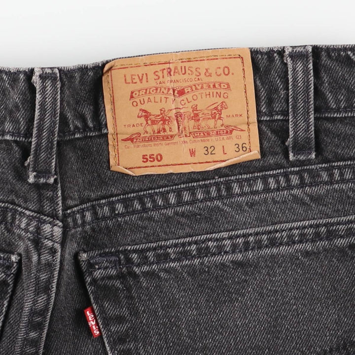 90'S Levi's 550-0260 Black Denim Tapered Denim Pants Made in USA Men's W30 Vintage cotton black type Vintage Second Hand