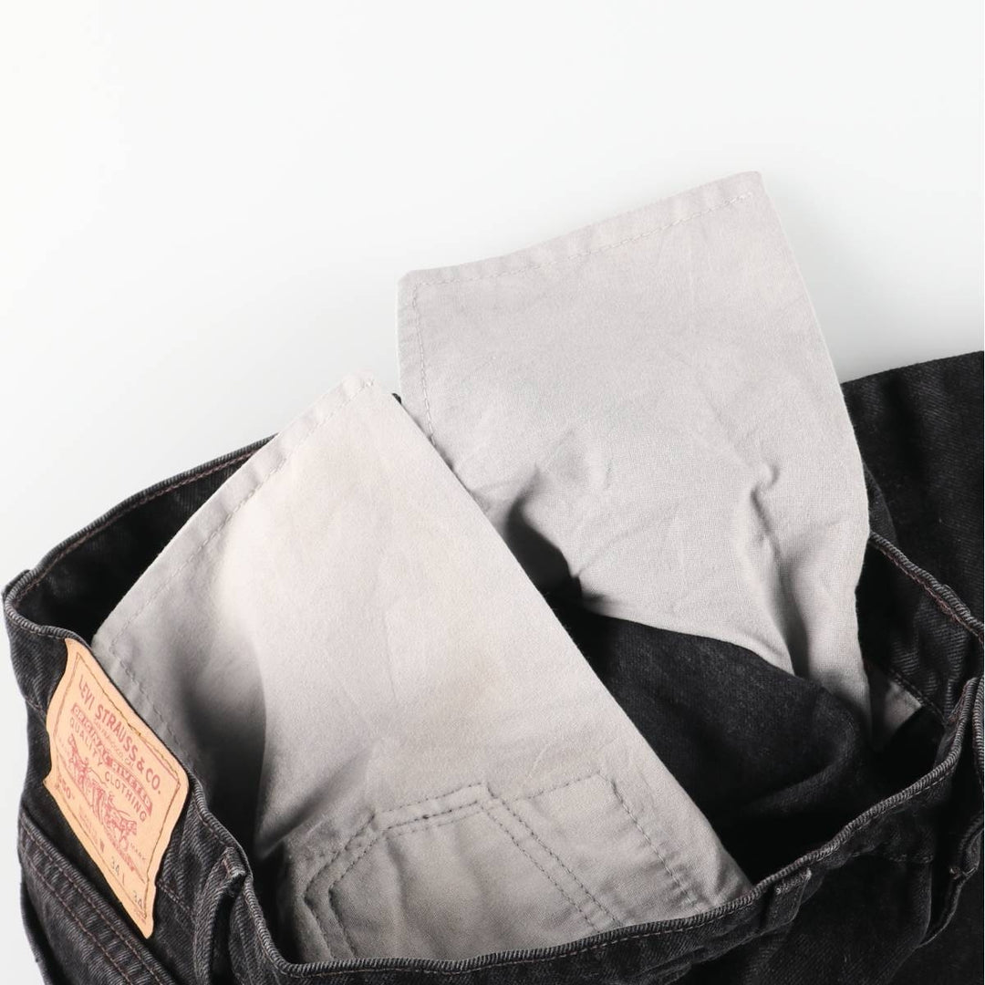 90'S Levi's 550 Relaxed Fit Tapered Leg Black Denim Pants, Men's Size 34 (Vintage) cotton black type Vintage Second Hand