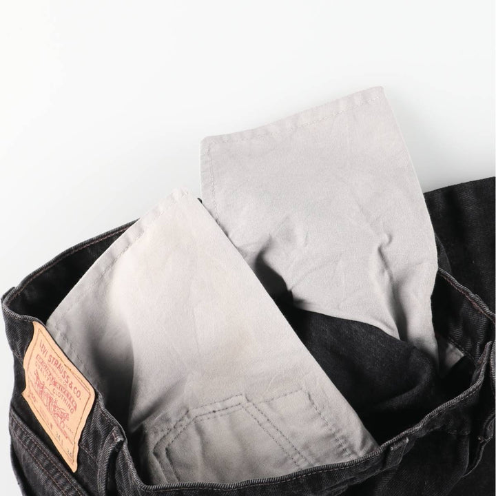 90'S Levi's 550 Relaxed Fit Tapered Leg Black Denim Pants, Men's Size 34 (Vintage) cotton black type Vintage Second Hand
