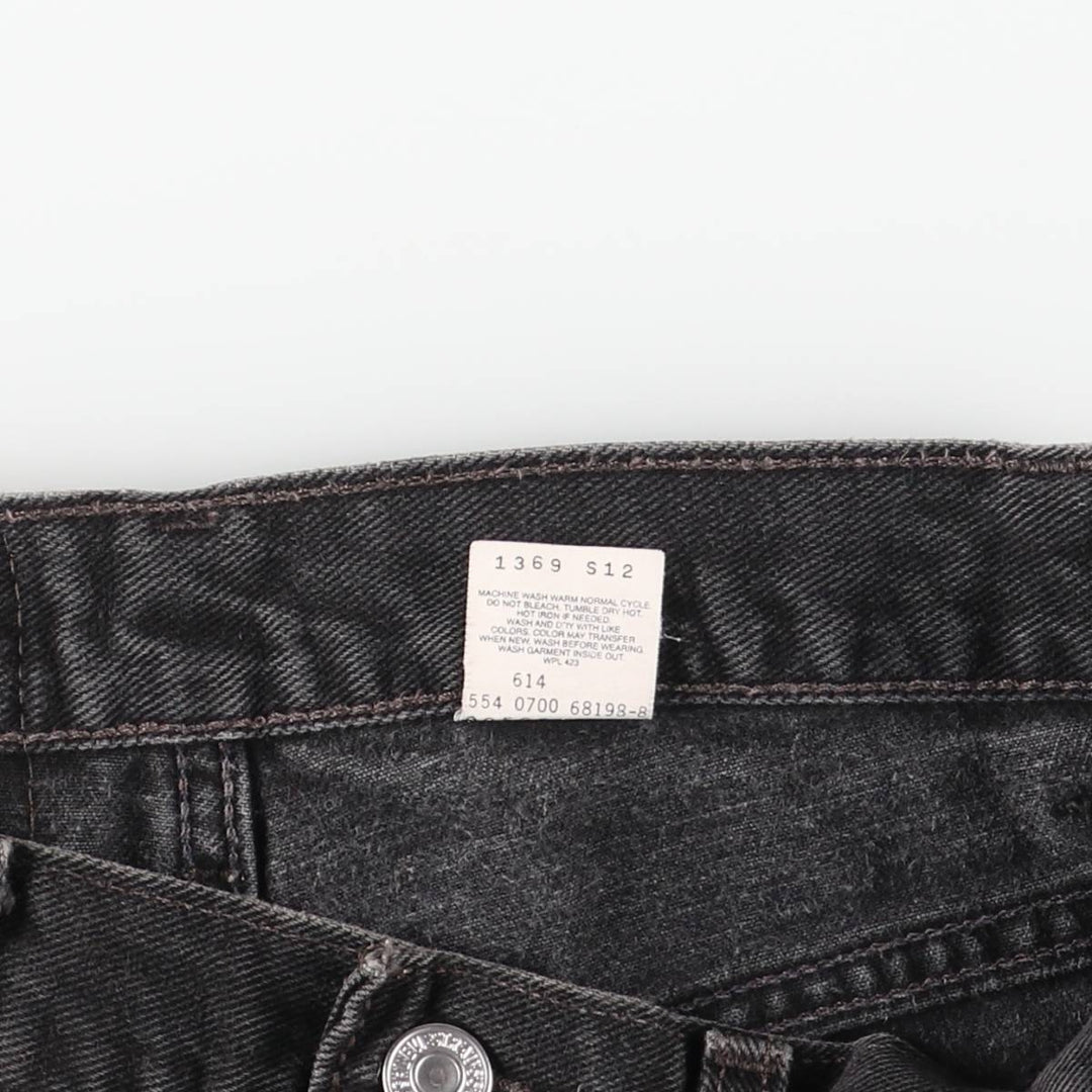 00'S Levi's 560 LOOSE FIT TAPERED LEG Black Denim Tapered Denim Pants Made in USA Men's W32 equivalent cotton black type Vintage Second Hand