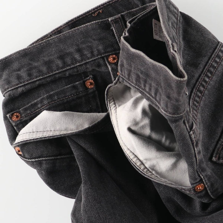 00'S Levi's 560 LOOSE FIT TAPERED LEG Black Denim Tapered Denim Pants Made in USA Men's W32 equivalent cotton black type Vintage Second Hand