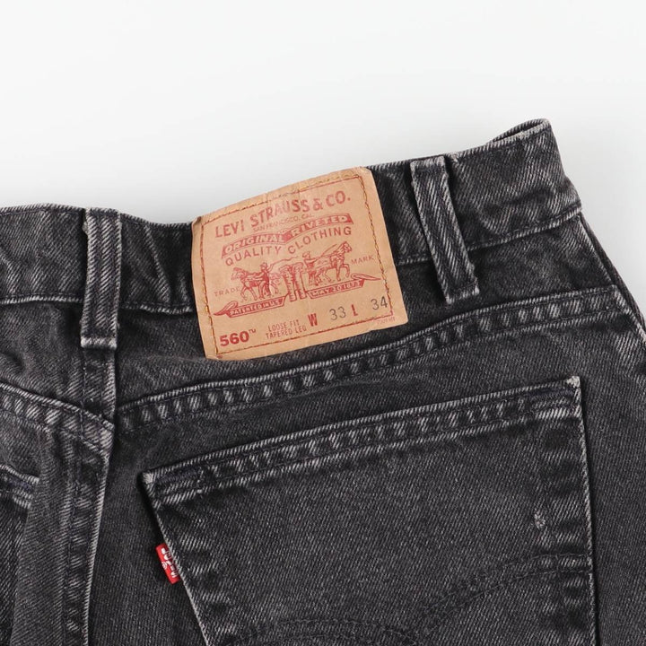 Levi's 560 Loose Fit Tapered Leg Black Denim Pants, Men's Size 32 unclear black type Vintage Second Hand