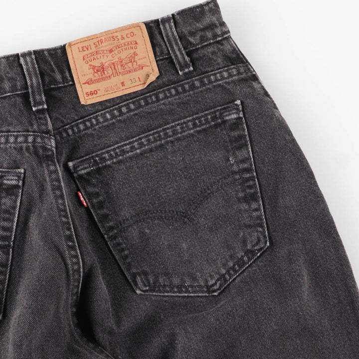 Levi's 560 Loose Fit Tapered Leg Black Denim Pants, Men's Size 32 unclear black type Vintage Second Hand