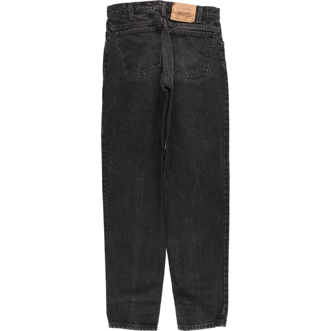 Levi's 550 Orange Tab Black Denim Tapered Denim Pants, Made in USA, Men's Size W30 unclear black type Vintage Second Hand