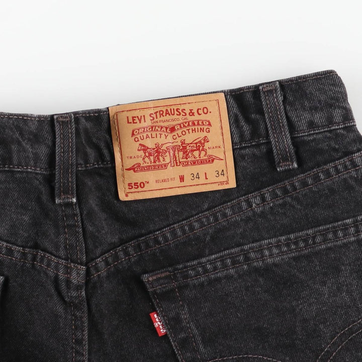 90'S Levi's 550-0260 Black Denim Tapered Denim Pants Made in USA Men's W33 Vintage cotton black type Vintage Second Hand