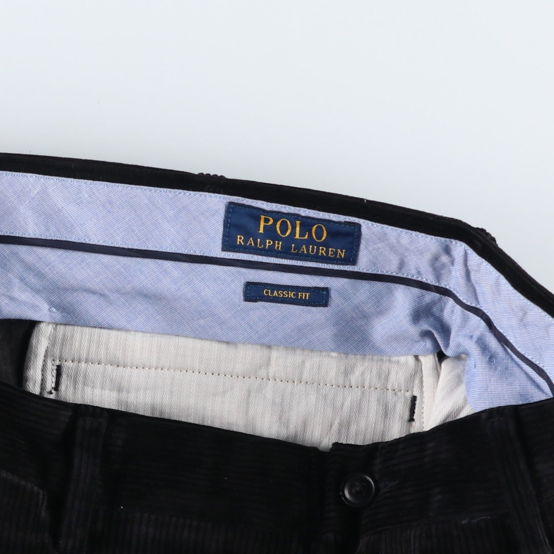 Ralph Lauren POLO RALPH LAUREN CLASSIC FIT corduroy pants, men's size W34 cotton black type Vintage Second Hand