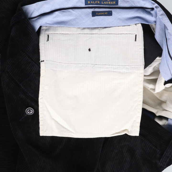 Ralph Lauren POLO RALPH LAUREN CLASSIC FIT corduroy pants, men's size W34 cotton black type Vintage Second Hand