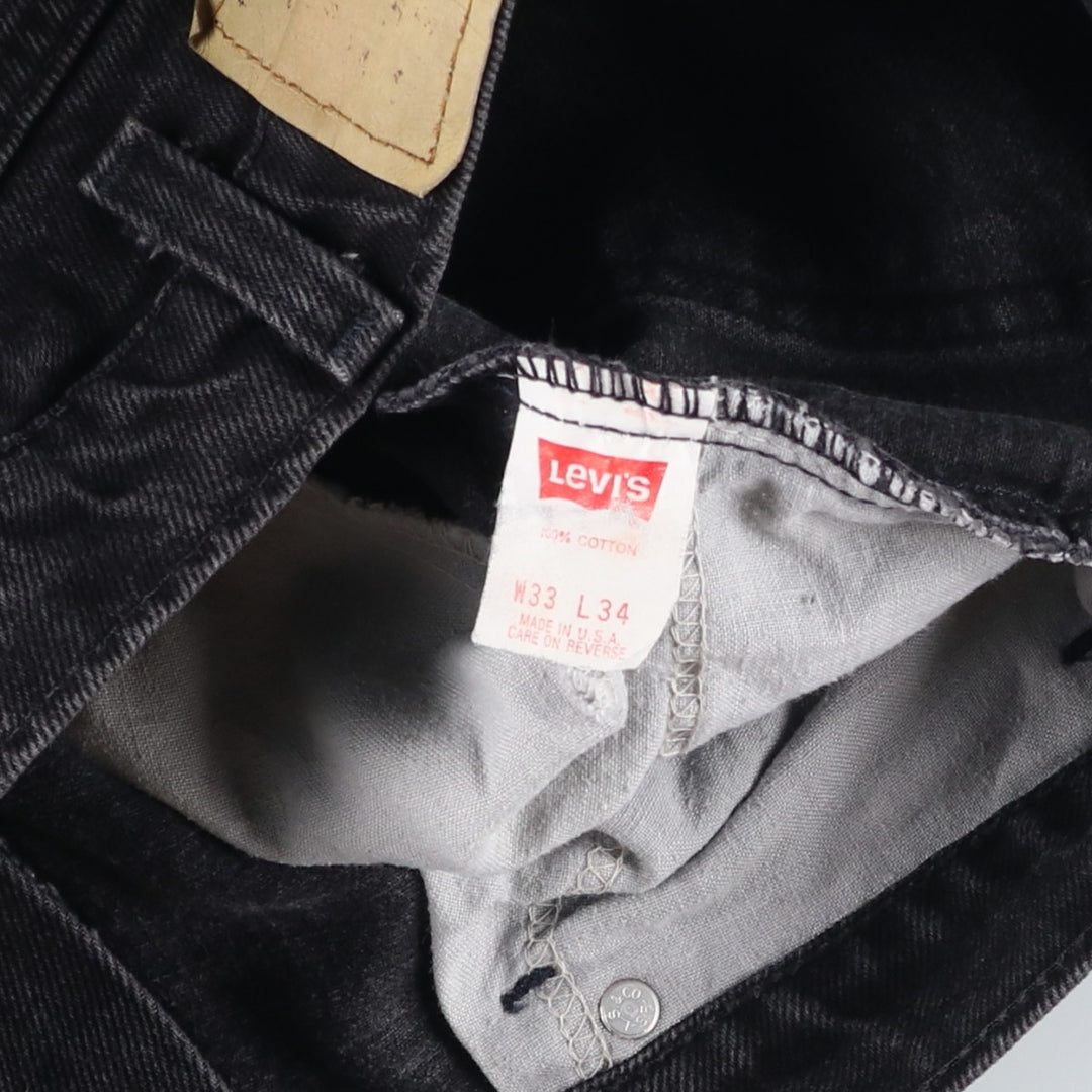 90s-00'S Levi's 550 Black Denim Tapered Denim Pants, Made in USA, Men's Size W32 cotton black type Vintage Second Hand