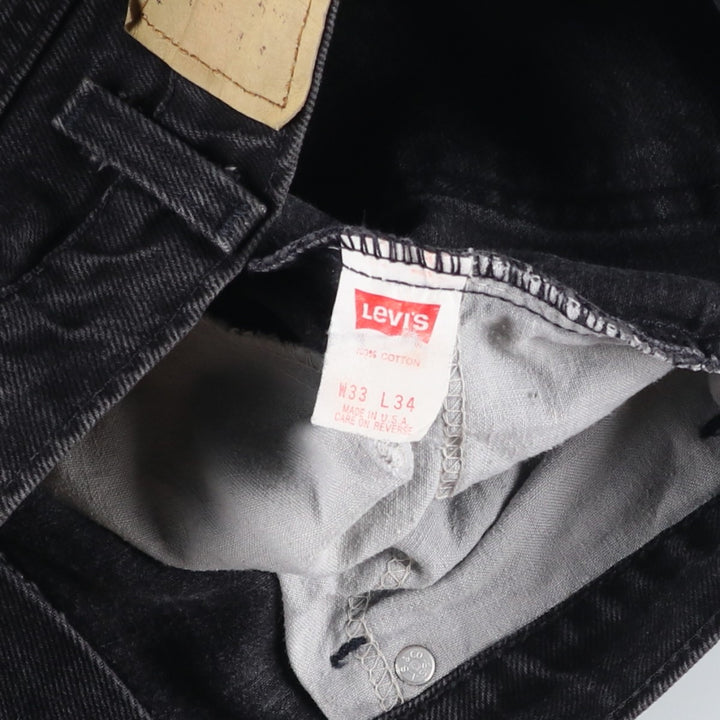 90s-00'S Levi's 550 Black Denim Tapered Denim Pants, Made in USA, Men's Size W32 cotton black type Vintage Second Hand