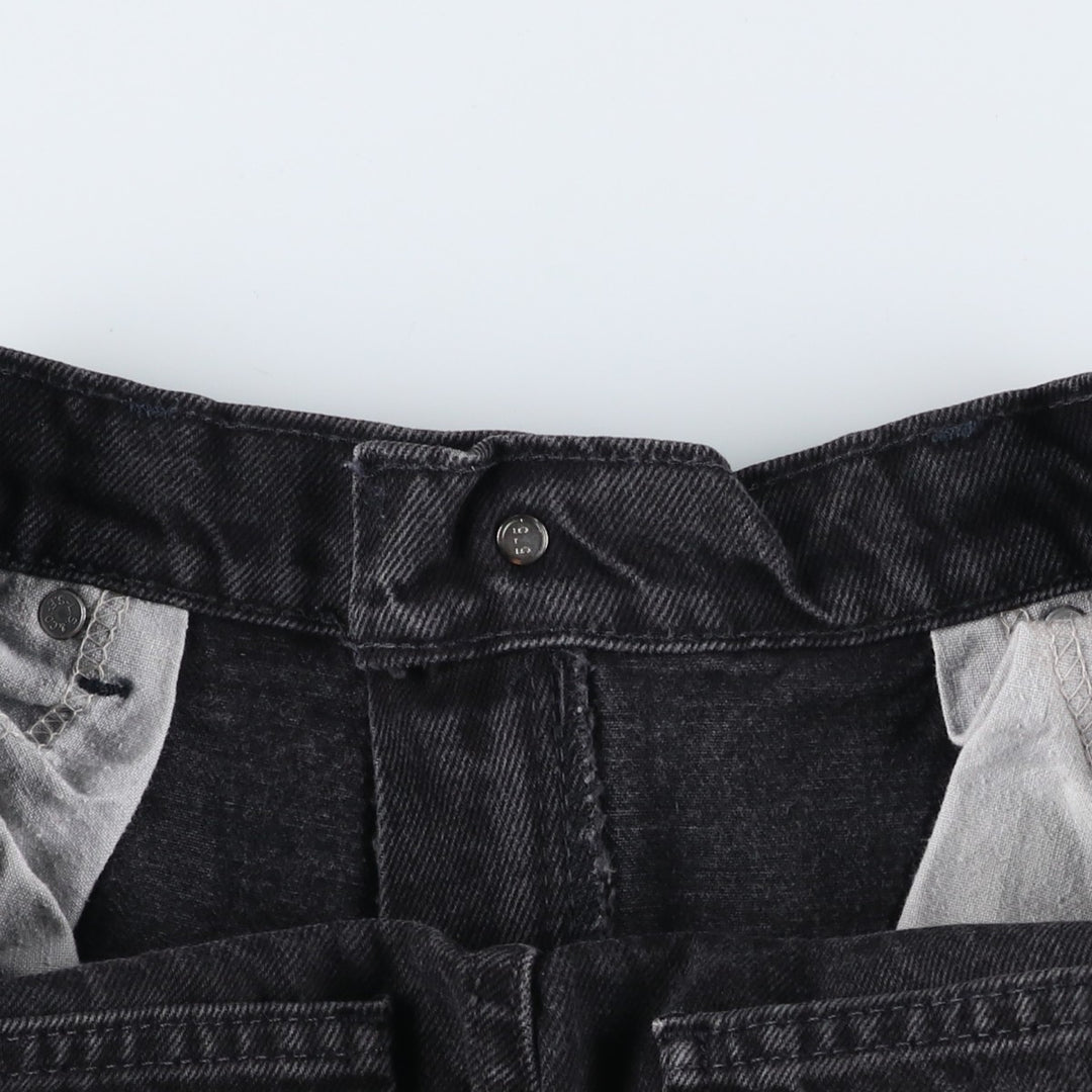 90s-00'S Levi's 550 Black Denim Tapered Denim Pants, Made in USA, Men's Size W32 cotton black type Vintage Second Hand