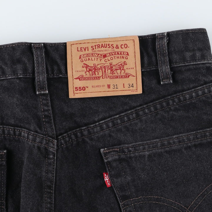 90'S Levi's 550-0260 Black Denim Tapered Denim Pants Made in USA Men's W30 Vintage cotton black type Vintage Second Hand