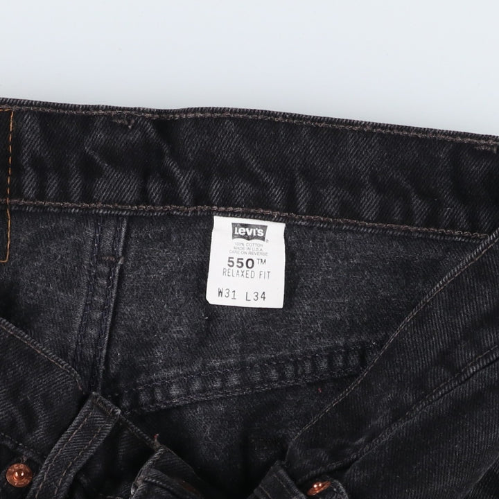 90'S Levi's 550-0260 Black Denim Tapered Denim Pants Made in USA Men's W30 Vintage cotton black type Vintage Second Hand