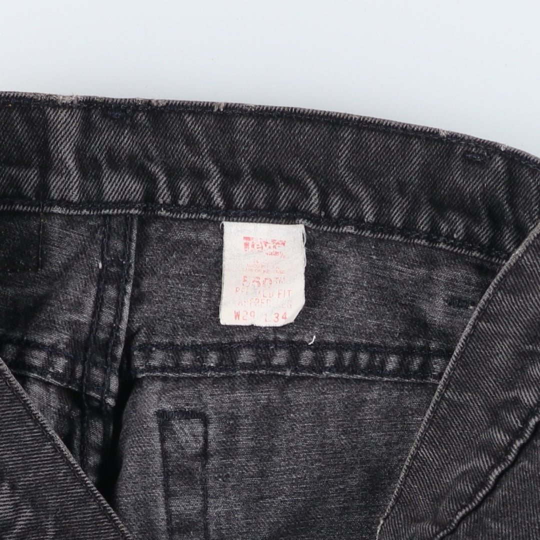 Levi's 550 Relaxed Fit Tapered Leg Black Denim Pants, Women's Size L (W28) unclear black type Vintage Second Hand