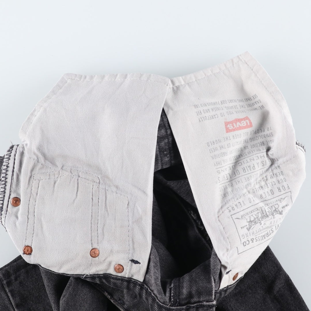 Levi's 550 Relaxed Fit Tapered Leg Black Denim Pants, Women's Size L (W28) unclear black type Vintage Second Hand
