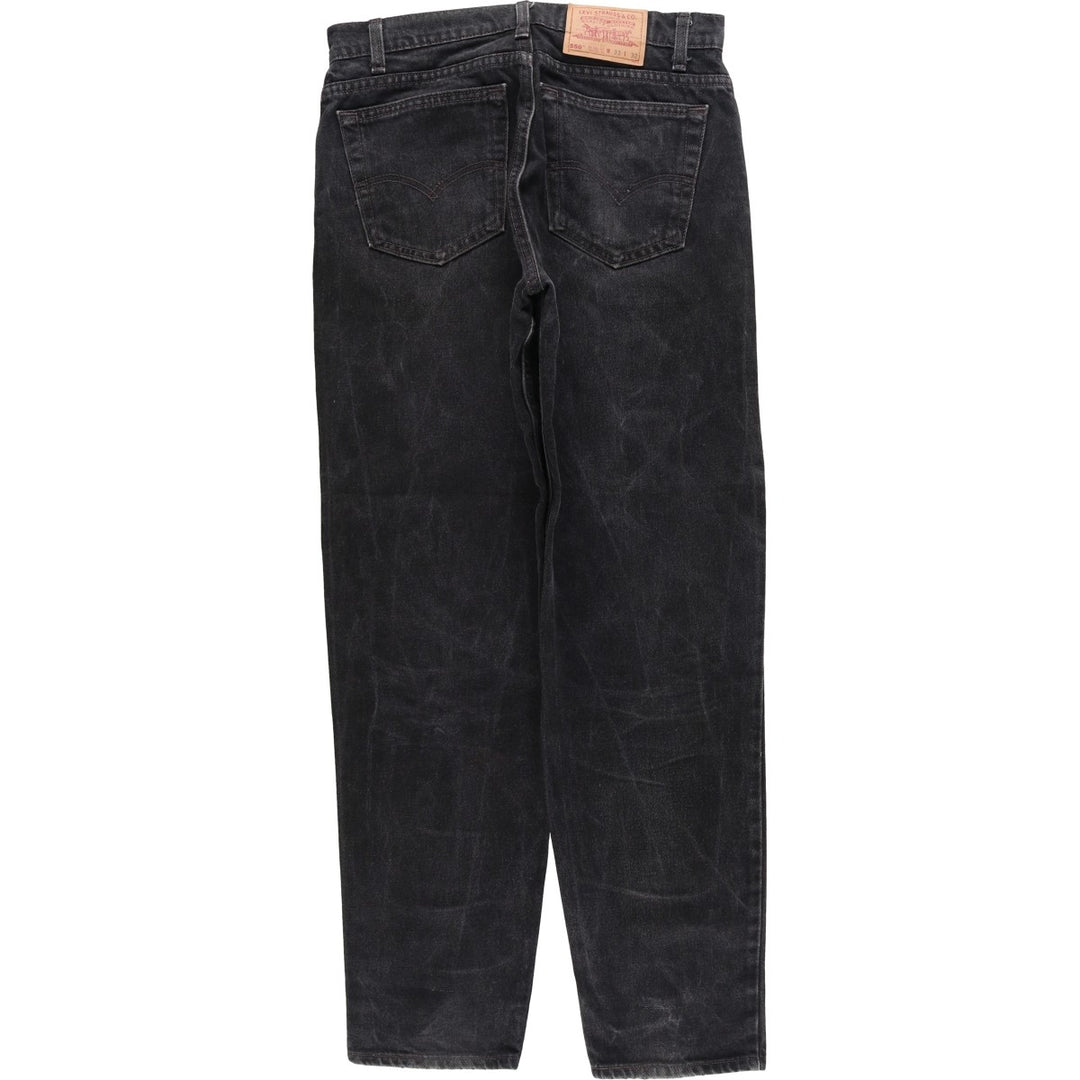 90'S Levi's 550-0260 Black Denim Tapered Denim Pants, Made in the USA, Men's Size W32, Vintage cotton black type Vintage Second Hand