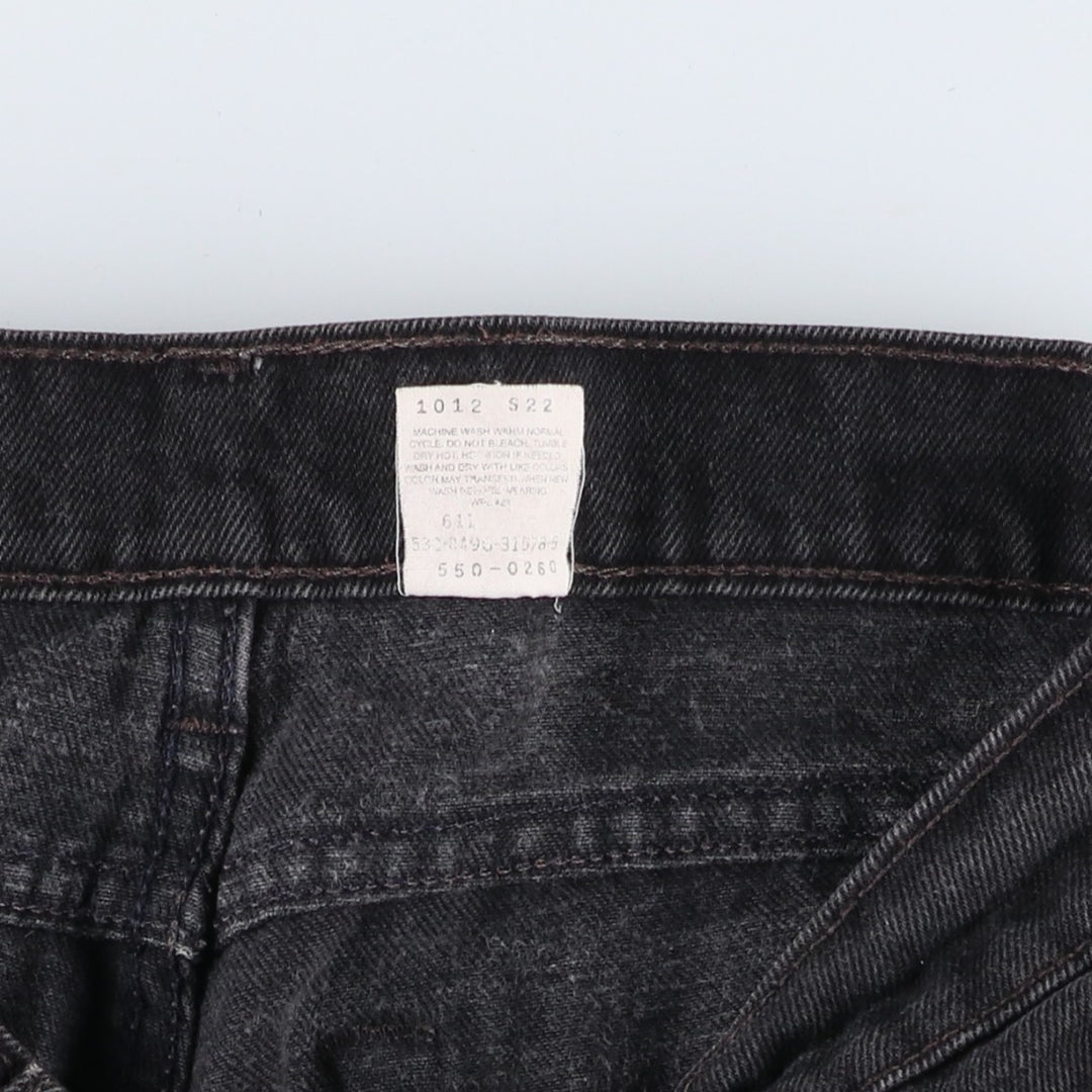 90'S Levi's 550-0260 Black Denim Tapered Denim Pants, Made in the USA, Men's Size W32, Vintage cotton black type Vintage Second Hand