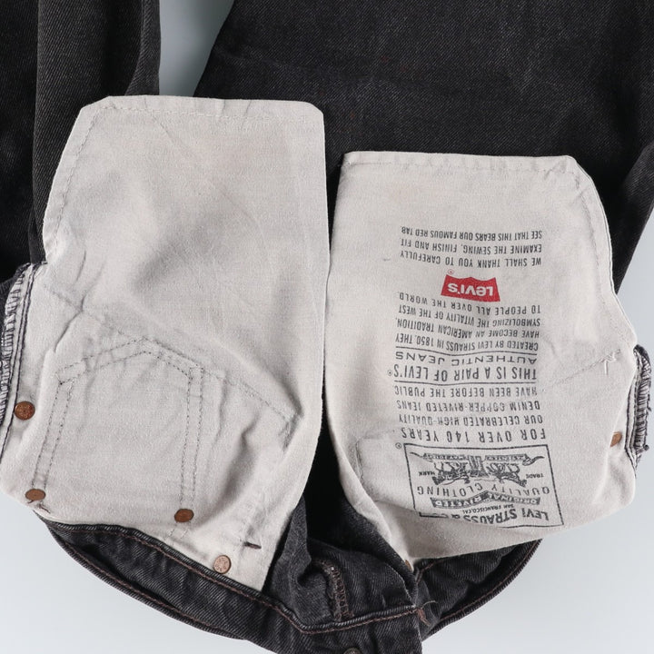 90'S Levi's 550-0260 Black Denim Tapered Denim Pants, Made in the USA, Men's Size W32, Vintage cotton black type Vintage Second Hand