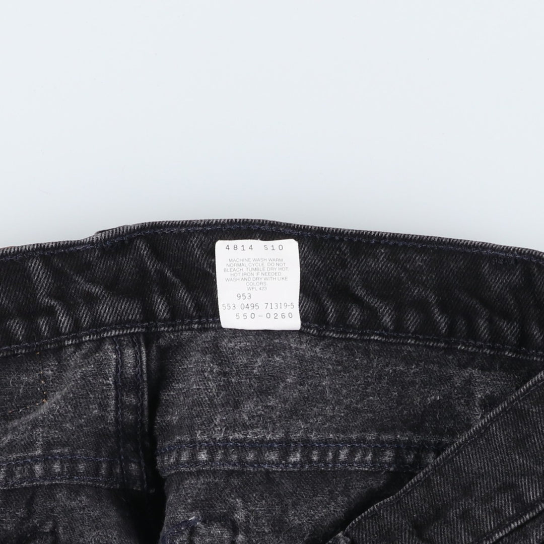 90'S Levi's 550-0260 Black Denim Tapered Denim Pants, Made in the USA, Men's Size 34, Vintage cotton black type Vintage Second Hand