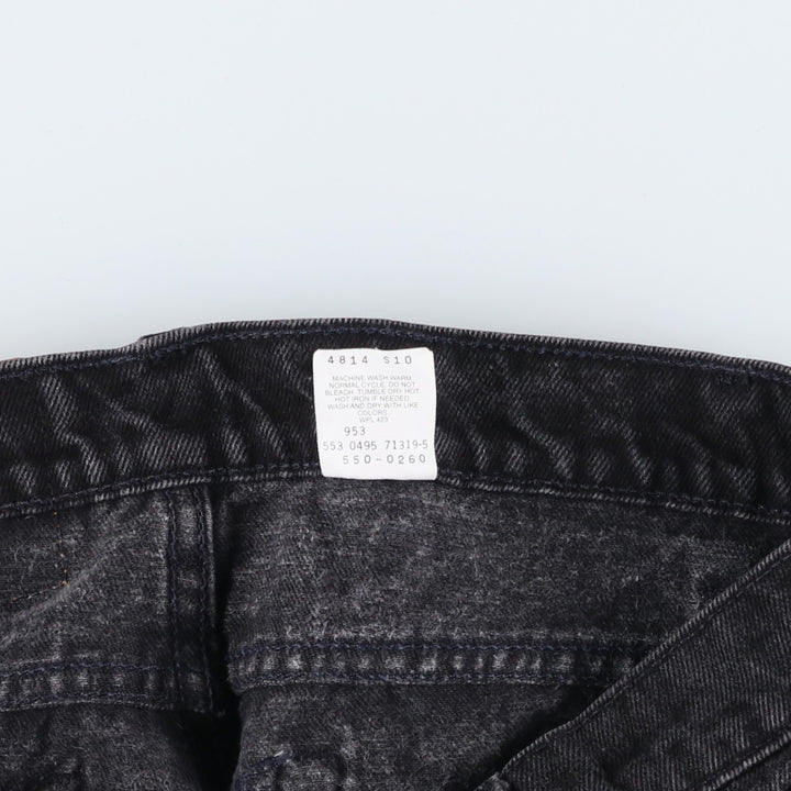 90'S Levi's 550-0260 Black Denim Tapered Denim Pants, Made in the USA, Men's Size 34, Vintage cotton black type Vintage Second Hand