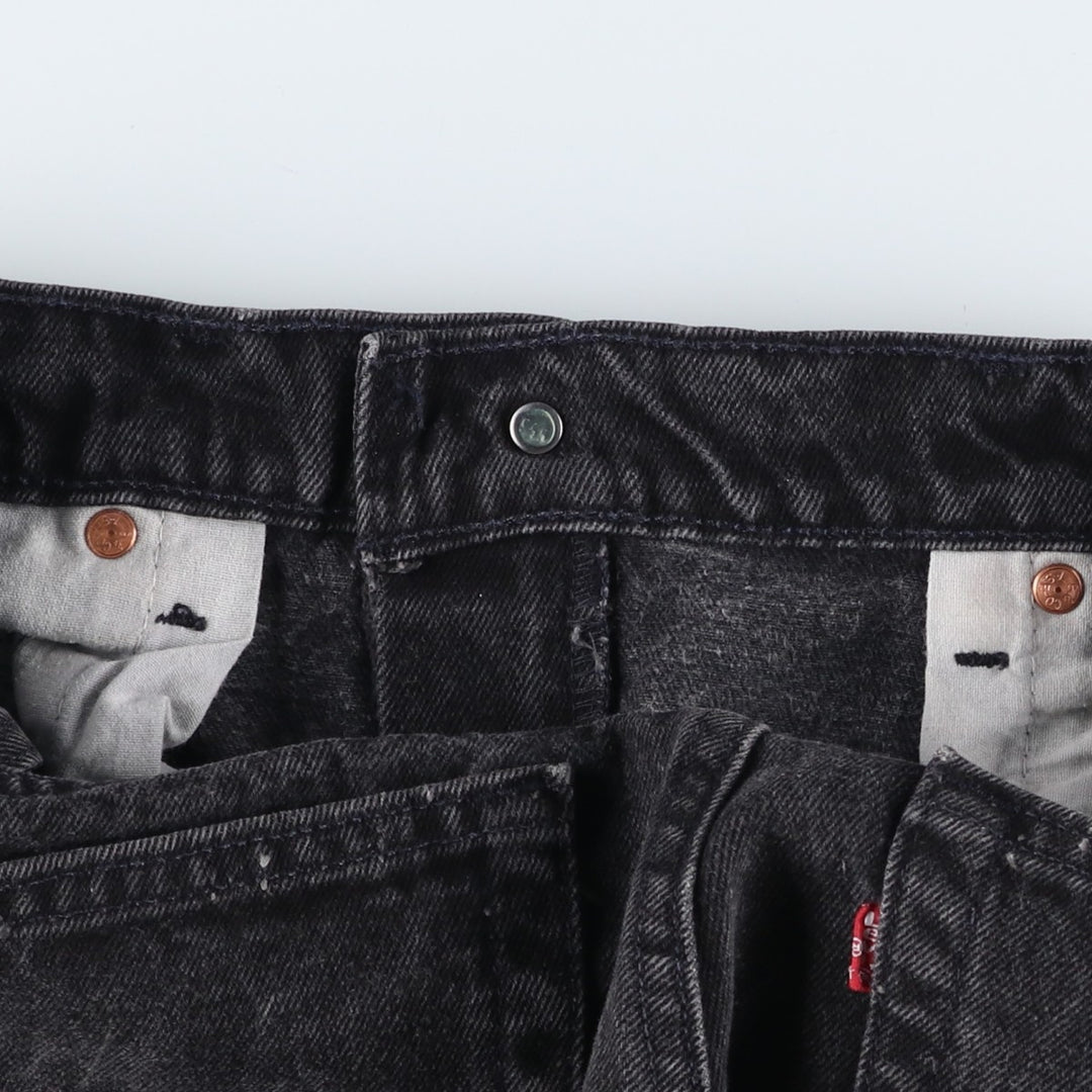 90'S Levi's 550-0260 Black Denim Tapered Denim Pants, Made in the USA, Men's Size 34, Vintage cotton black type Vintage Second Hand